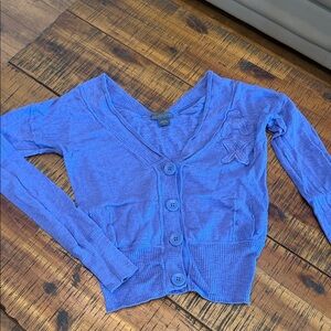 Armani Exchange Purple Knit Top with Label Detail